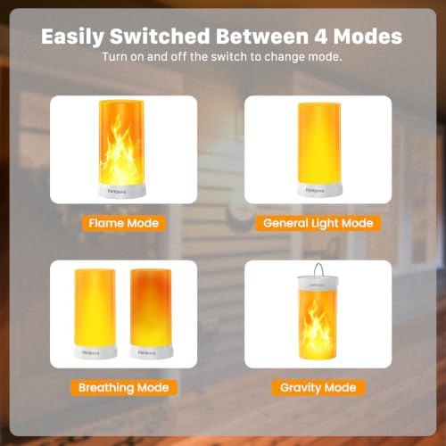 Hompavo 【Upgraded】 Flame Lights, 4-Mode Rechargeable for Home Decor - Image 6