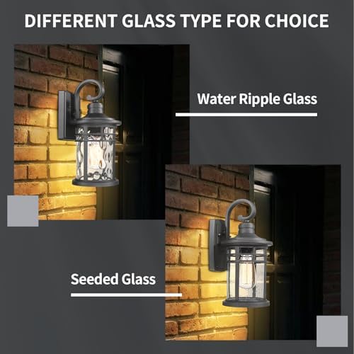 Outdoor Wall Light 2 Packs, Outdoor Porch Lights Wall Mount Exterior Sconces Lighting Fixtures Waterproof Outside Lantern Lamp for House Front Porch Patio Garage Doorway Garden - Image 6