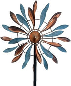 Copper Teal Petal 360° Metal Wind Spinners Outdoor, 56.7" H - Image 6