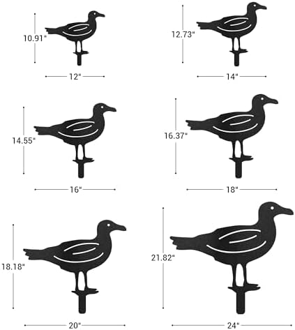 Seagull Metal Garden Stake Decorative, Coastal Bird Silhouette Statues for Yard Art, Outside, Patio, Outdoor Decor, Garden Decorations, Lawn Ornaments - 16" Black - Image 6