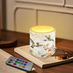 Flickering Flameless Candles with Remote Battery Operated Candles with Color Changing Timer Control LED Pillar Tea Lights for Patio Porch Banquet Home Decorations, Vintage Floral Hummingbird - Image 2