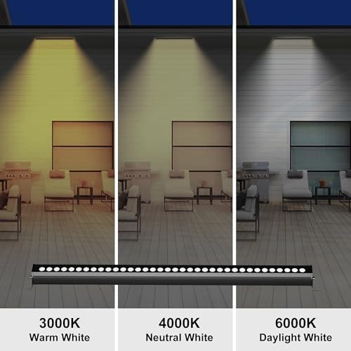 40″ LED Wall Washer Light Bar, 4000K Neutral White 36W Outdoor Light, IP65 120V AC Plug-in LED Flood Bar with 360° Adjustable Mount Brackets for Wall Wash Lighting, Landscape Uplighting - Image 5