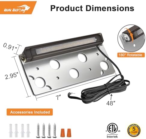 7 Inch LED Retaining Wall Lights, 2700K-5000K Selectable, 12-24V 5W 200LM Low Voltage Paver Lights, IP65 Waterproof LED Landscape Hardscape Light, ETL Listed, 8PK - Image 4