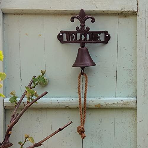 Japanese Style Cast Iron Doorbell, Wall Hanging Dinner Bell Welcome Door Bells for Indoor Outdoor Garden Fence Porch, Wall Decor Bell 21 × 23cm - Image 2