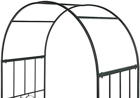 Garden Arbor, 7.3FT Metal Arbor Trellis for Climbing Plants Outdoor, Dark Green Garden Archway for Lawn, Patio and Backyard, Wedding Arches for Ceremony - Image 4