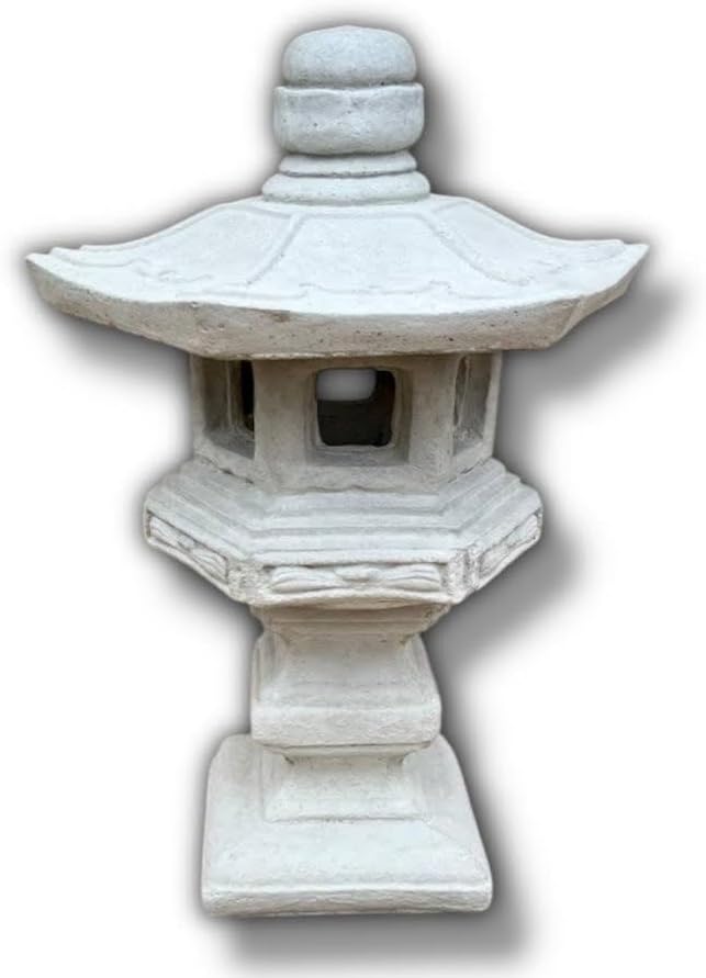 Yard Pagoda Figurine Concrete Outdoor Lantern Stone Backyard Pagoda Zen Garden Decoration Lawn Lantern Statue Japanese Style by Unknown
