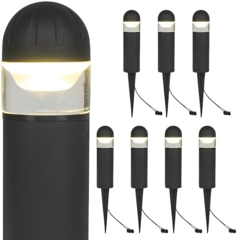 Low Voltage Landscape Lighting Aluminum LED Bollard Lights 8 Pack by MULANDI