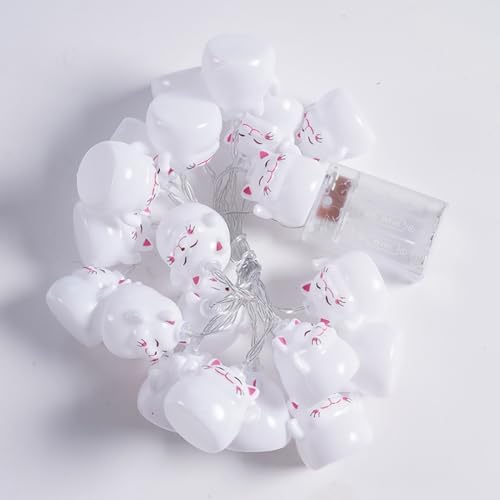 CAKERS Cute Cartoon Cat String Lights|Creative Luminous Night Light|LED Warm White Copper Wire Lights|Hanging Fairy Lights for Bedroom Party Decor,A,10m(32.8ft)-80LED-USB - Image 3