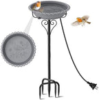 Metal Bird Bath for Outside,Heated Bird Bath for Winter with 5-Prong Base for Garden Patio Yard Lawn - Image 4