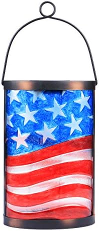 MUMTOP Flag Solar Lantern, Hanging Glass Outdoor Garden Light by MUMTOP