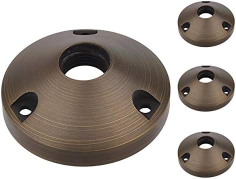 MarsLG BRS1 Solid Brass Surface-Mount Base for Low Voltage Landscape Light with 1/2" NPT Thread in Antique Brass Finish (4-Pack), 36SMBBSx4 by LEDwholesalers