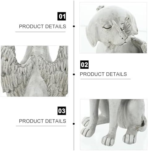Resin Memorial Dog Angel Statue, Outdoor Garden Grave Tribute Stone - Image 3