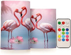 YETTASBIN Flamingo Flameless Candles with Remote Control and Timer, Adjustable Brightness Long Lasting Battery Operated LED Pillar Candles for Indoor Outdoor Party Home Decor, 2 Pack by Unknown