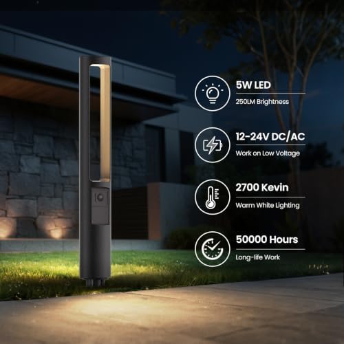 5W LED Low Voltage Landscape Pathway Lights Kit 2700K 500LM 12-Pack - Image 2