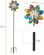 JAXPETY Windmill for Yard, Wind Spinner with 360°Rotation and Ground Stakes for Garden, Colorful (Rainbow) - Image 2