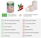 Easter Eggs Flameless Candles with Remote Bunny Battery Operated Candles with Timer Outdoor Lanterns for Easter Day Decorations Flameless Pillar Lights for Patio Porch Decor - Image 3