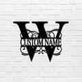 W Custom Name Initial Letter Monogram Metal Sign Rustic Steel Metal Wall Hanging Cut Out Sign Rustic Metal Address Sign Plaque Door Hanger Sign for Garden Workshop Workshop Home Decor 24 Inch by Unknown