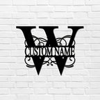 W Custom Name Initial Letter Monogram Metal Sign Rustic Steel Metal Wall Hanging Cut Out Sign Rustic Metal Address Sign Plaque Door Hanger Sign for Garden Workshop Workshop Home Decor 24 Inch by Unknown