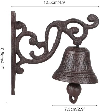 Decorative Bell, Cast Iron Dinner Bell with Clear Sound, Retro Hanging Bells for Farmhouse Garden Outside Decor - Image 4