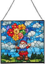 Balloon Bouquet Gnome Stained Glass Suncatcher – Square Hanging Window Panel for Home or Greenhouse – Whimsical Glass Art Gift for Garden Lovers, Christmas, Halloween, Father Days 6StD07 by Custom