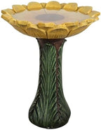 SKYFIRE 24.4” Tall Outdoor Concrete Bird Bath - Sunflower Birdbath Bowl with Green Leaf Pedestal for Garden, Patio, Lawn, Backyard,Outdoor Decor -20”Dia. X 24.4”H Garden Decor Statue Flower Birdbaths - Image 4