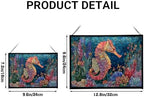 Glowing Coral Garden with Tiny Seahorse Rectangular Stained Glass Suncatcher – Hanging Window Panel with Animal & Nature Scene – Vibrant Glass Art Gift for Wildlife, Fantasy, Nature Lovers zHBtGp - Image 4