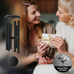 Wind Chimes for Outside Deep Tone, 38" Large WindChimes with 6 Tubes, 100% Rustproof Aluminum, Memorial Gift or Garden Patio Porch and Outdoor Décor(Black) - Image 6