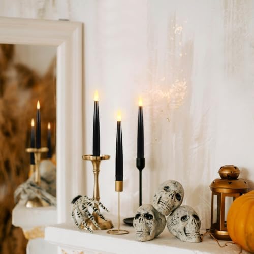 Floating Candles with Magic Wand Remote, 36 PCS Black LED Taper Candles with 2 Wands, Flickering Warm Light Flameless Hanging Candles for Halloween Christmas Party Decor Indoor Outdoor - Image 4