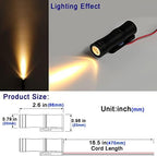 LED Wall Light Mini Bamboo, 3W 12V-24V DC, 15° Narrow Beam Angle, IP65 Waterproof, Surface Mounting Outdoor Landscape Lighting,Warm White 3000K (A - Single Beam) - Image 2