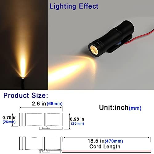 LED Wall Light Mini Bamboo, 3W 12V-24V DC, 15° Narrow Beam Angle, IP65 Waterproof, Surface Mounting Outdoor Landscape Lighting,Warm White 3000K (A - Single Beam) - Image 2