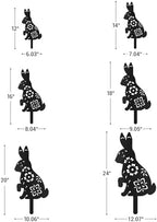 Floral Bunny Metal Garden Stake Decorative, Floral Cutout Design Silhouette Statues for Yard Art, Outside, Patio, Outdoor Decor, Garden Decorations, Lawn Ornaments - 18" Black - Image 6