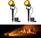L LOHAS LED Halloween Orange Spotlights Outdoor, Dusk to Dawn 12W 2Pack by LLOHASLED