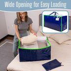 VENO 4 Pack Extra Large Heavy Duty Moving Bags with Wide Opening & Reinforced Handles, Reusable Storage Tote Bags with Strong Zippers for Clothes, College Dorm Essentials & Moving Supplies - Image 2