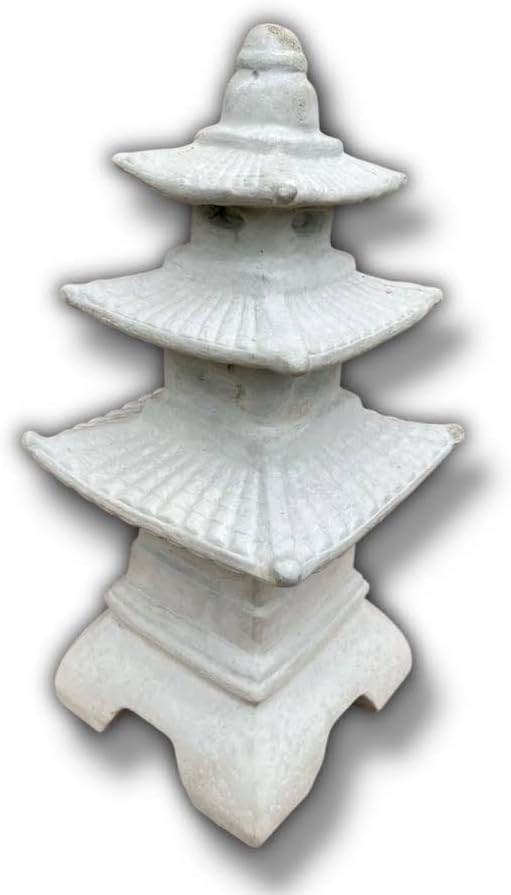 Garden Pagoda Figurine Stone Yard Decoration Japanese Pagoda Sculpture Front Door Ornament Concrete Statue Pagoda Decor by Unknown