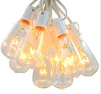 Vintage Edison Outdoor String Lights (ST40 Clear - White Wire, 100 ft) by HometownEvolutionInc