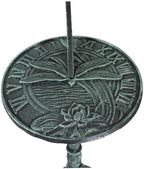 Ebros Gift 22.75" Tall Cast Iron Rustic Cottage Villa Whimsical Dragonfly Sundial Garden Decor Statue with Roman Numerals for Lawn Pool Patio Outdoors Decor - Image 3