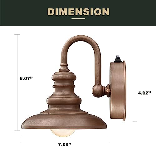 LONEDRUID Dusk to Dawn Sensor Rustic Outdoor Gooseneck Barn Light Fixture - Image 6