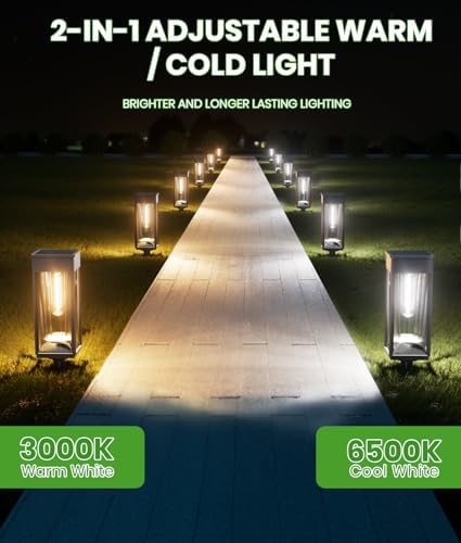 BITPOTT Solar Pathway Lights, 12 Pack, 2 Color Modes, IP65 - Image 2