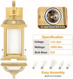 18” Gold Light Fixtures Outdoor Brass Porch Lights - Image 6