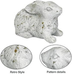 White Cement Rabbit Statue, Easter Bunny for Outdoor Garden Decor - Image 4