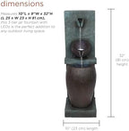 Alpine Corporation TZL388 32" 3 Tier Jar Fountain with LED Lights, Elegant Outdoor Water Feature for Garden, Patio, Backyard, Home Décor, Ceramic Water Fountain & Landscape Decorations, Gray - Image 3