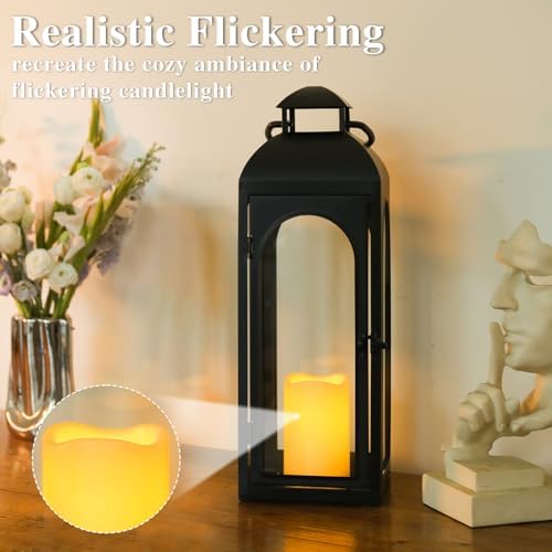 Bdor Decorative Outdoor Lantern Candle,Black Lantern Remote,20 Inch,1 Pack - Image 5
