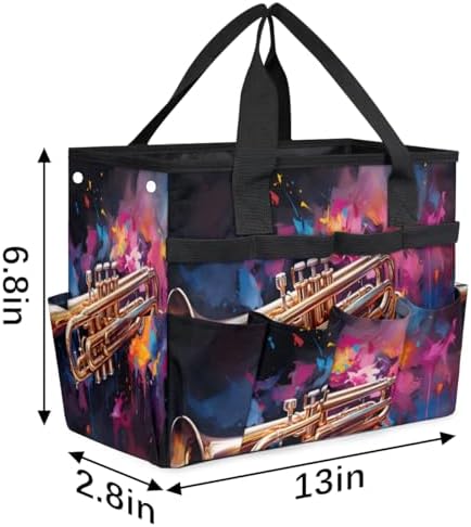 Trumpet Garden Tool Bag Organizer Heavy Duty Music Theme Gardening Tote Bag with 10 Pockets for Women Men Gardening Gifts - Image 3