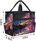 Trumpet Garden Tool Bag Organizer Heavy Duty Music Theme Gardening Tote Bag with 10 Pockets for Women Men Gardening Gifts - Image 3