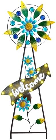TERESA'S COLLECTIONS Solar Metal Hummingbird Wind Spinner Garden Stake 26" by TERESASCOLLECTIONS