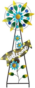 TERESA'S COLLECTIONS Solar Metal Hummingbird Wind Spinner Garden Stake 26" by TERESASCOLLECTIONS