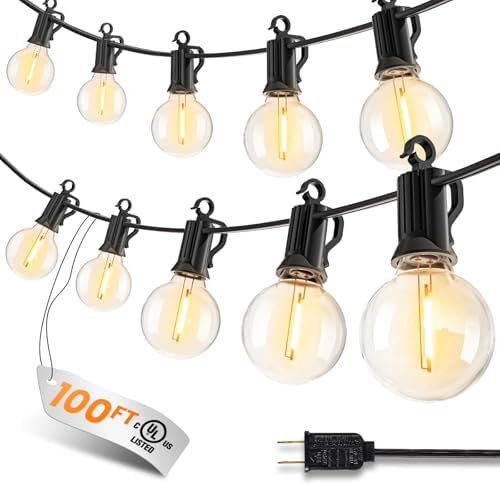 109FT 100 LED Outdoor String Lights, G40 Shatterproof String Lights, IP65 Waterproof Connectable Outside Patio Light for Backyard Porch Balcony Garden Decor Christmas Camping Gazebo by SmartDawn