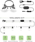 Lepro ZB1 AI Smart Outdoor String Lights, 54(42+12) ft RGB+IC+Warm White - Image 2