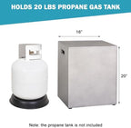 Propane Tank Cover Table, 20 LB Propane Tank Storage Box, Modern Outdoor Gas Tank Covers Hideaway Table for Propane Fire Pit and Gas, Square Tank Holder with Handles (Gray) 16'' X 20'' - Image 2
