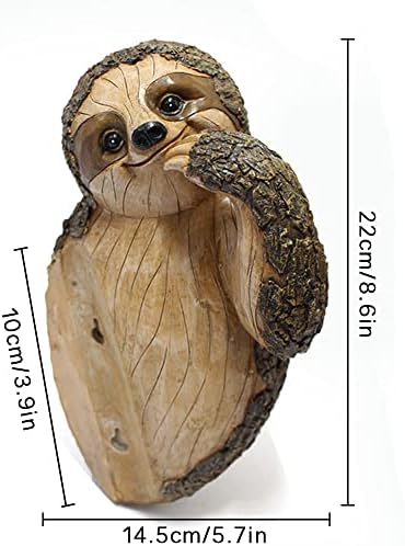 Sloth Tree Hugger, Summer Outdoor Yard Decorations, Resin Tree Peeker Statue, Tree Faces Decor Outdoor, Garden Decor Sloth Gift for Housewarming, Handmade with Details, Durable & Waterproof - Image 3